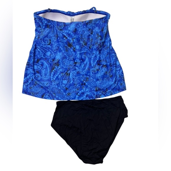 Tempt Me Tankini Bandeau Swim Top with Bottom Tummy Control Swimsuit SZ Md NWT - Picture 2 of 9